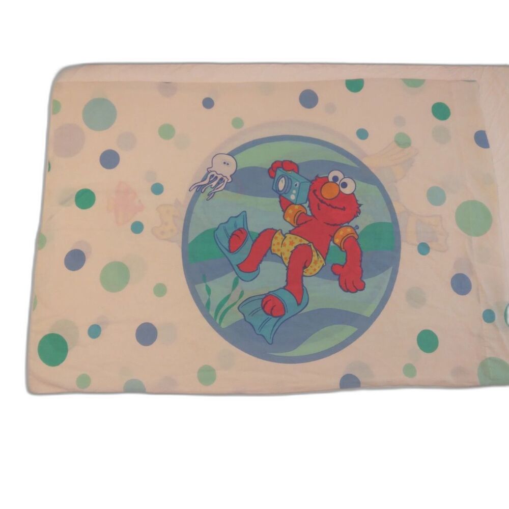 Vintage Pillow Case Elmo Cookie Monster Sesame Street USA
